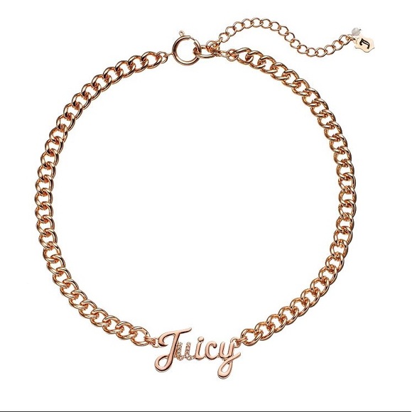 Juicy Couture Jewelry - Juicy Couture Rose Gold Crystal Charm Necklace